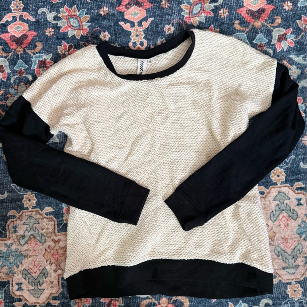 Black and Cream Vans Sweater Mens Small
